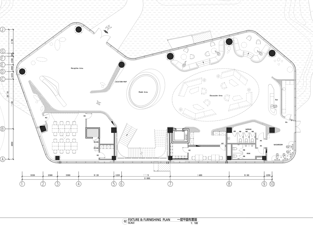 淮北·金街坊售樓部現(xiàn)代簡約裝飾裝修設(shè)計工程(圖1)