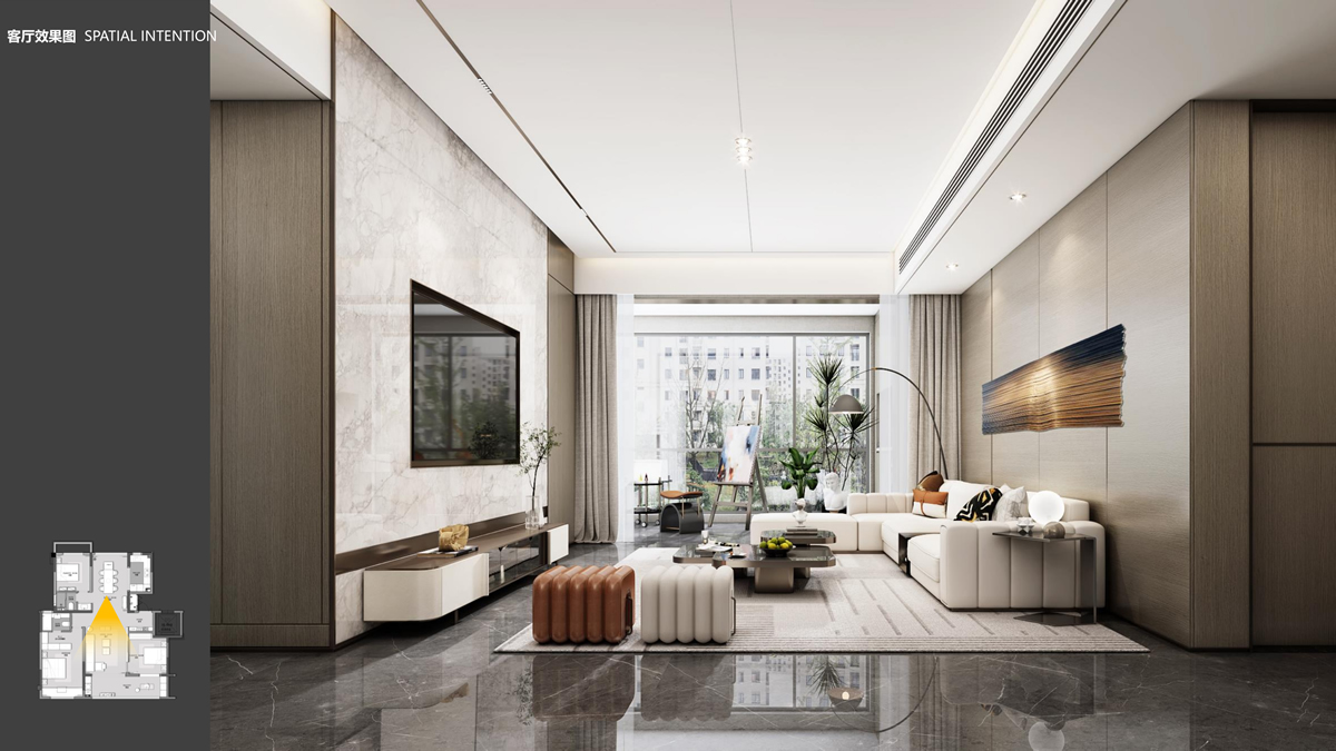 淮北華松籣墅香汐現(xiàn)代簡約風(fēng)洋房A戶型樣板間裝飾裝修項目(圖2)